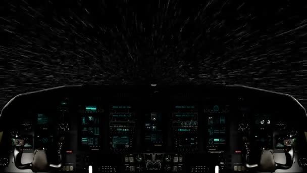 Lichtgeschwindigkeit Cockpit Eines Raumschiffs — Stockvideo