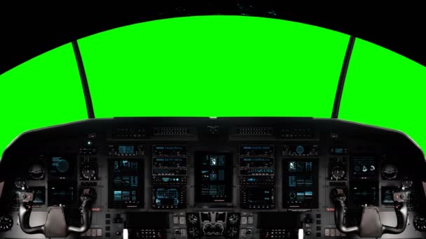 Cockpit Futurista Nave Espacial Uma Tela Verde — Vídeo de Stock