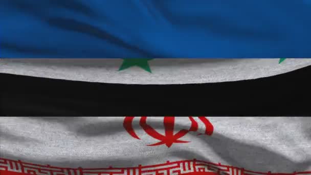 Rosja Iranie Syrii Macha Flagi — Wideo stockowe