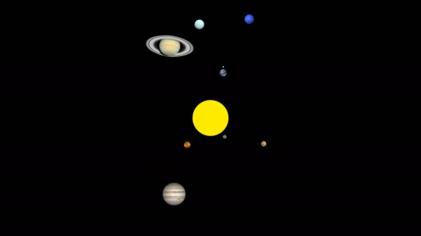 Ordinul Detaliat Sistemului Solar Orbitează Soarele — Videoclip de stoc