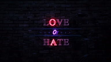 Aşk veya nefret Neon tabela
