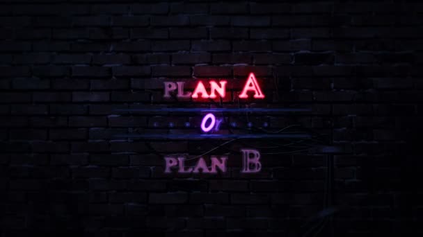 Plan Plan Neon Sign — Stock Video