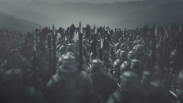 Темная Армия Готовится Битве — стоковое видео