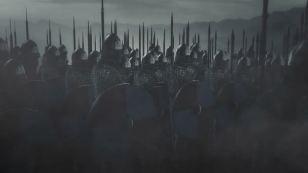 Exército Dos Saxões Armado Pronto Para Guerra — Vídeo de Stock