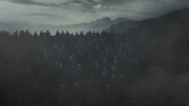 Big Army of American Soldiers Marching into a Battlefield