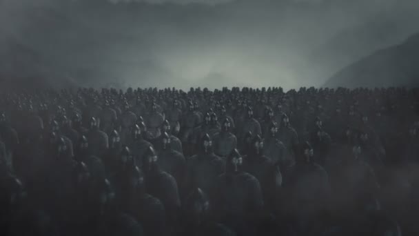 何千人もの歩兵と共に前進するサクソン軍 — ストック動画