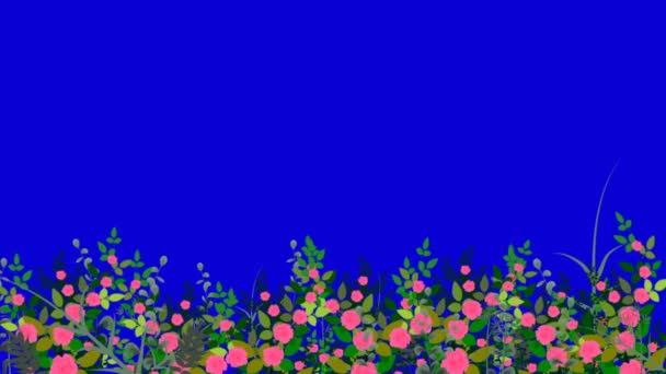 Seamless Flower Garden Moving Wind Transparent Alpha Channel Loop Stock Footage