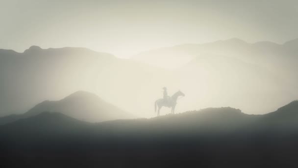 Napoléon Assis Sur Son Cheval Sur Une Montagne — Video