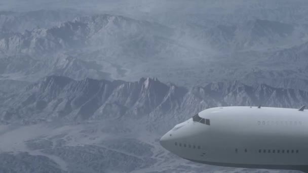 Passagierflugzeug Fliegt Über Rocky Mountains — Stockvideo