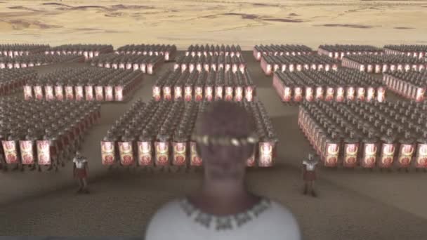 Imperador Romano Olhando Para Uma Legião Uma Formação — Vídeo de Stock
