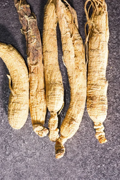 Raiz Ginseng Remédio Natural Para Medicina Popular Chinesa — Fotografia de Stock