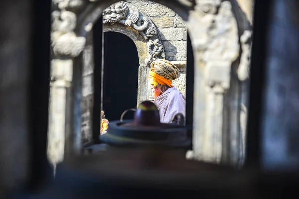 Holy Man Hinduism Nepal Kathmandu December 2017 — Stockfoto