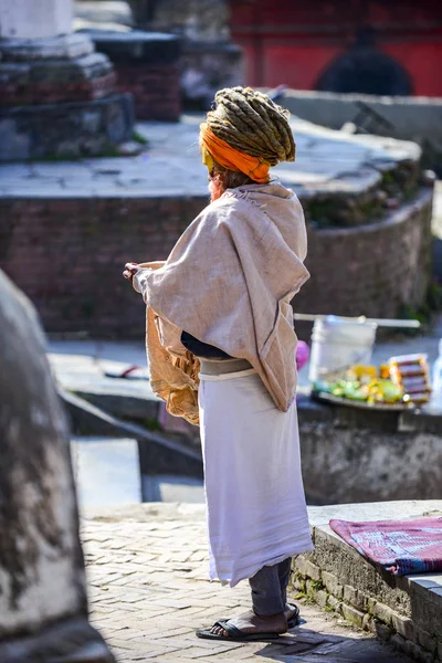 Homem Santo Hinduísmo Nepal Kathmandu Dezembro 2017 — Fotografia de Stock