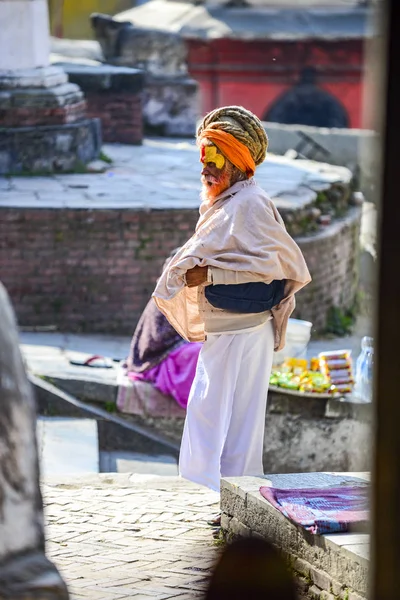 Святой Человек Индуизме Непале Катманду Декабрь 2017 — стоковое фото