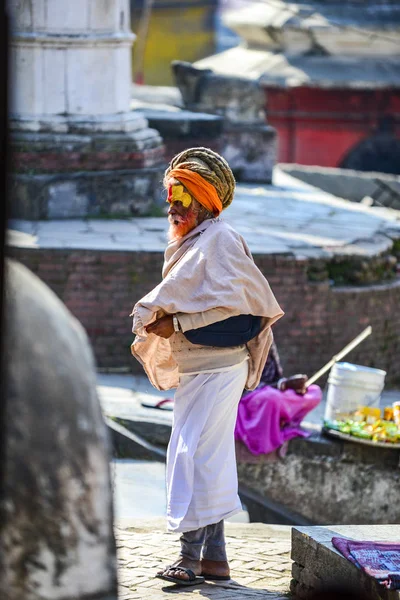 Hombre Santo Hinduismo Nepal Katmandú Diciembre 2017 —  Fotos de Stock