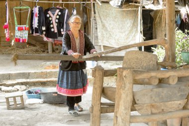 Baan Tong Luang halkı. Tayland, köy. 8 Mart 2020. Editör Fotoğrafı