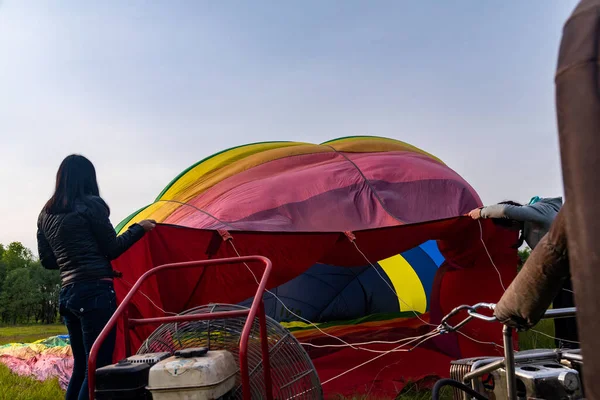 Πτήση Αερόστατου Βραδινή Πτήση Πάνω Από Ουκρανία — Φωτογραφία Αρχείου