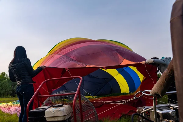 Πτήση Αερόστατου Βραδινή Πτήση Πάνω Από Ουκρανία — Φωτογραφία Αρχείου