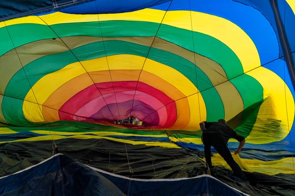 Voo Balão Voo Noturno Sobre Ucrânia — Fotografia de Stock