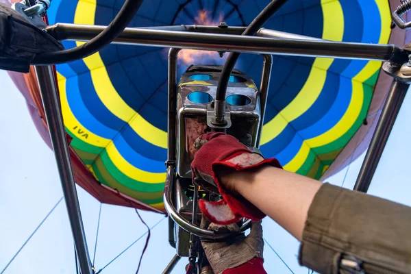 Volo Mongolfiera Volo Serale Sull Ucraina — Foto Stock