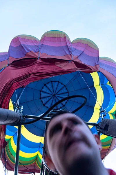 Voo Balão Voo Noturno Sobre Ucrânia — Fotografia de Stock