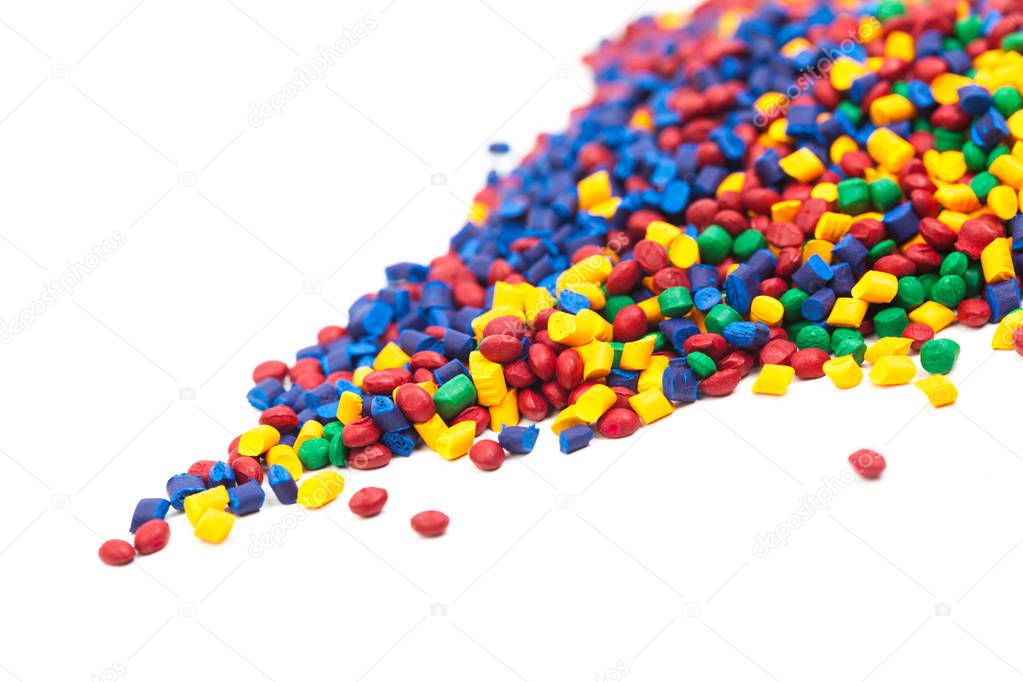 colorful tinted plastic granulate