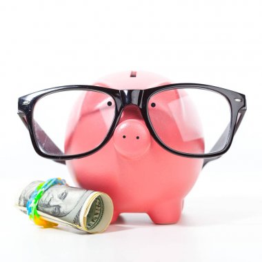 Gözlüklü domuz kumbarası 