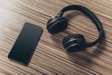 Audio music player headphones clipart