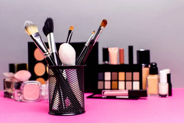 decorative cosmetics on table