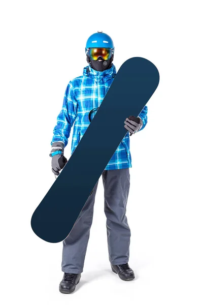 Homem em sportswear com snowboard — Fotografia de Stock