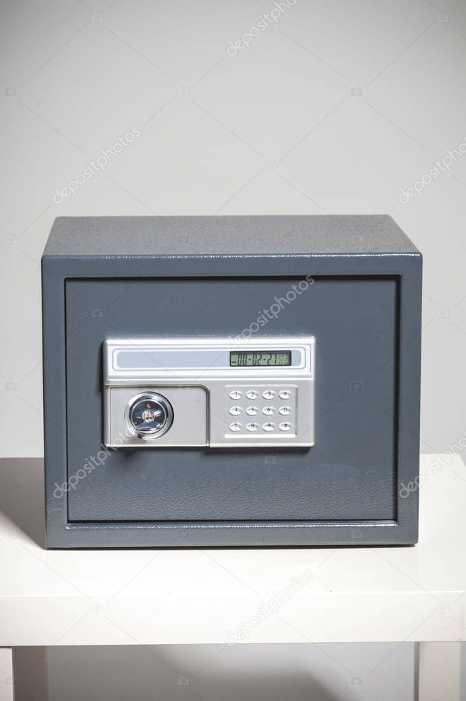 small grey Closed safe