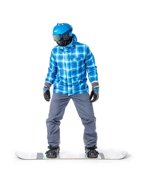 Mann in Sportbekleidung mit Snowboard — Stockfoto