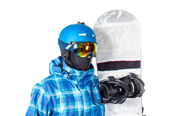 Ο άνθρωπος σε αθλητικά είδη με snowboard — Φωτογραφία Αρχείου