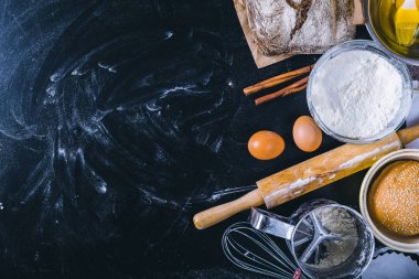 Fırın ürünleri ve mutfak eşyaları şablonu