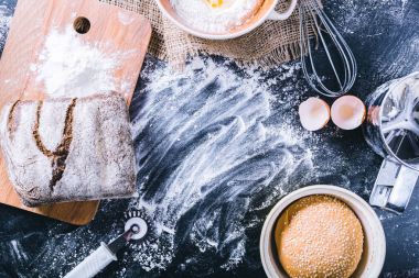 Fırın ürünleri ve mutfak eşyaları şablonu