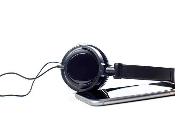 Audio zene játékos fejhallgató — Stock Fotó