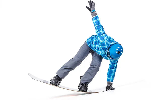 Homem em sportswear com snowboard — Fotografia de Stock