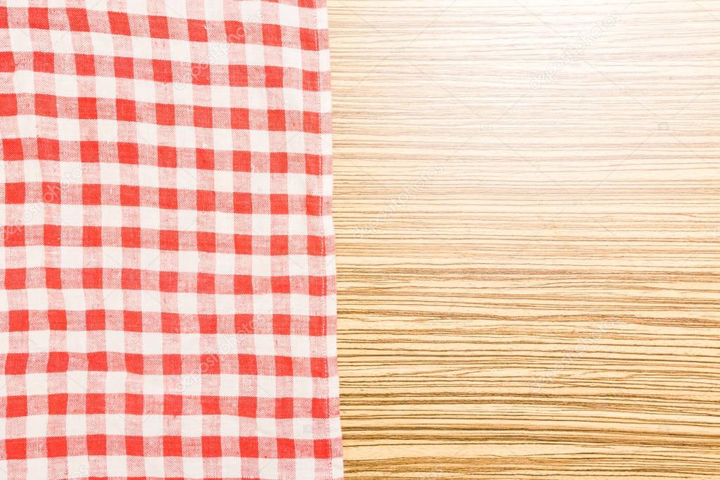 checkered tablecloth on table