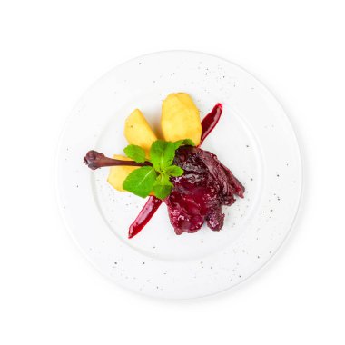 Mutfak kızarmış ördek plaka üzerinde