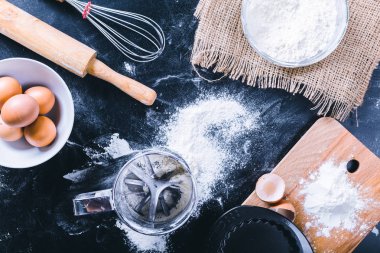Fırın ürünleri ve mutfak eşyaları şablonu