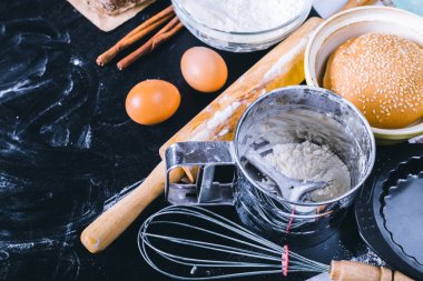 Fırın ürünleri ve mutfak eşyaları şablonu