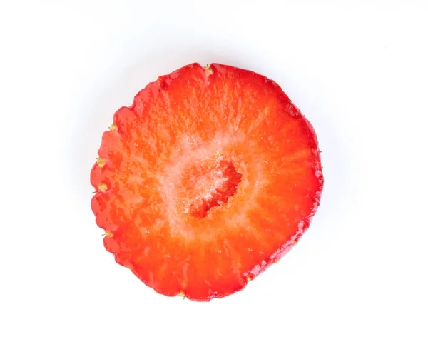 Cut raw strawberry — Stock Photo, Image