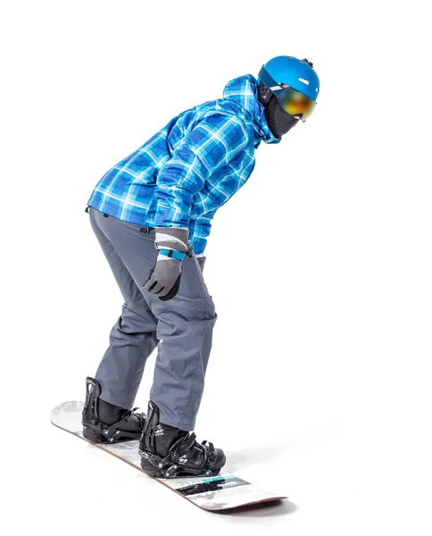 Mann in Sportbekleidung mit Snowboard — Stockfoto