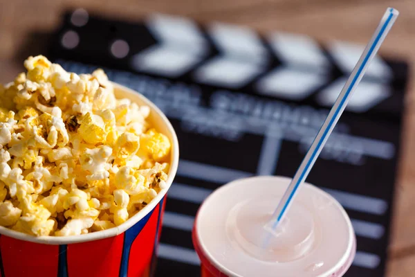 Popcorn bowl and drink