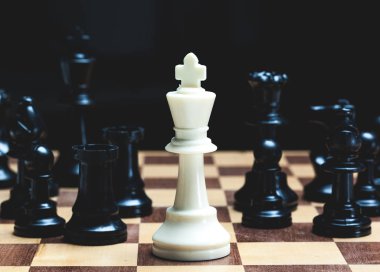 satranç tahtası üzerinde satranç figürleri