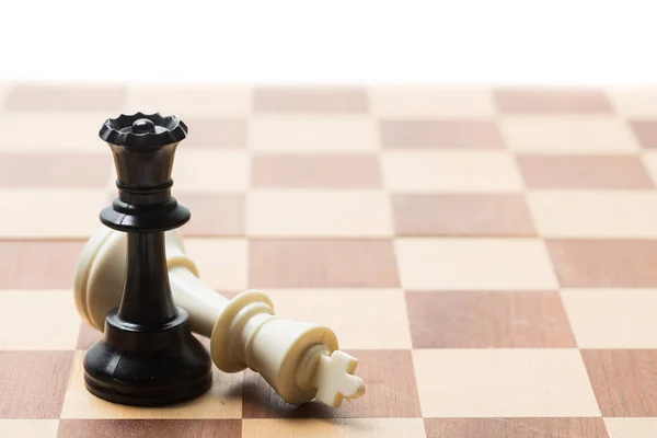 Chess figures on chess board — Stock Photo, Image