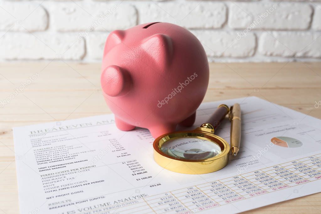 Piggy Bank with document