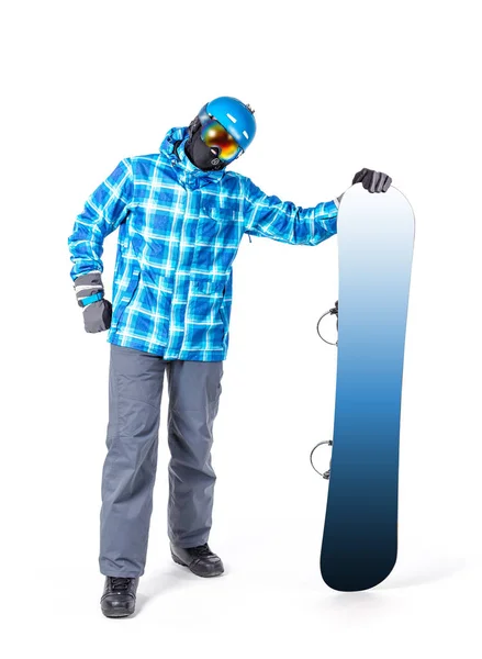 Man in sportkleding met snowboard — Stockfoto