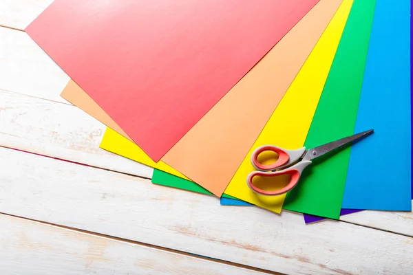 Colourful Paper on table — Stock Photo, Image