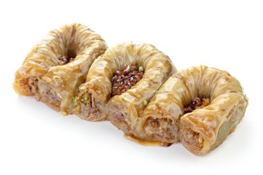 beyaz zemin üzerine Türk tatlılar